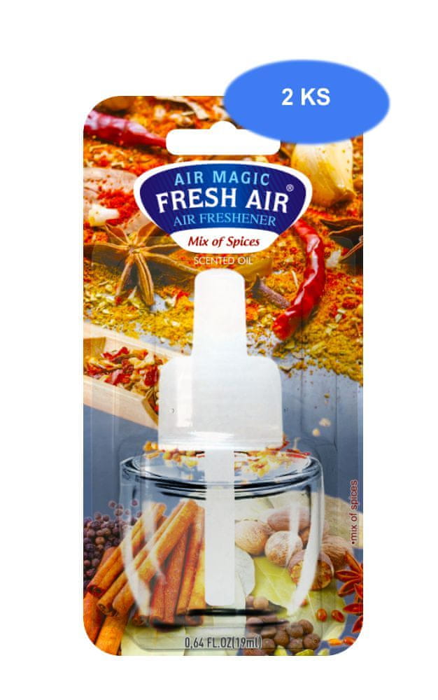 Fresh Air náhradná náplň elektrického osviežovača 19 ml Mix of spices (2 ks)